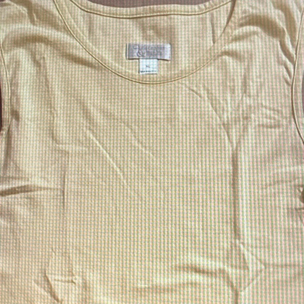 Christopher & Banks Pale Yellow Scoop Neck Tank Top